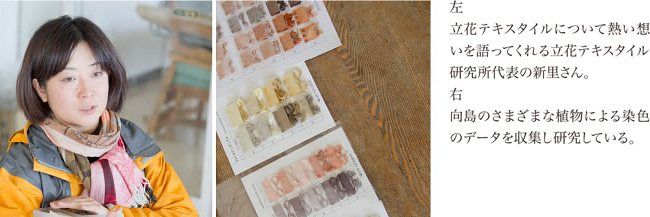 立花テキスタイルについて熱い想いを語ってくれる立花研究所代表の新里さん